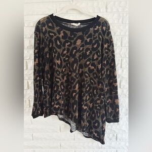 Everleigh Black and Brown Leopard Knit Sweater